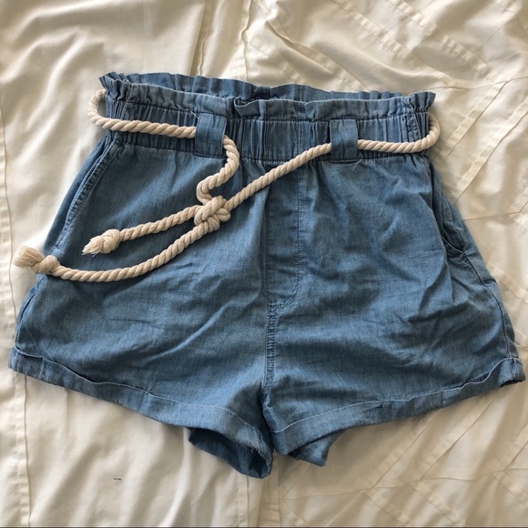 Roolee Pants - Chambray shorts with rope tie belt